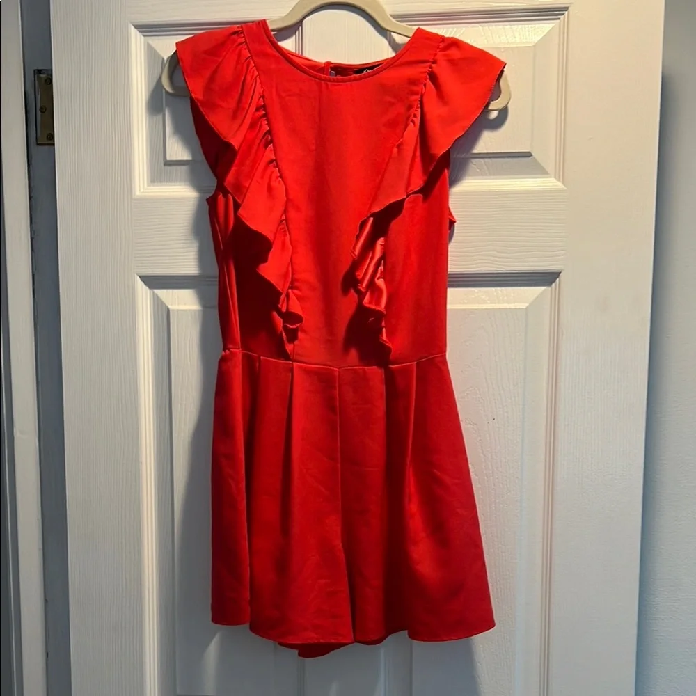 Red Ruffled Romper - Picture 1 of 3